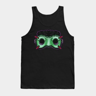 Green Monster Frankenstein Mask Costume For Halloween Tank Top